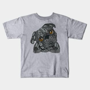 Black Pug Kids T-Shirt